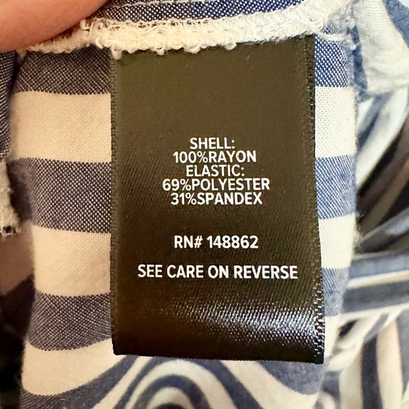 Torrid 2X Blue Stripe Challis Smocked Shirred Hem Skater Dress - Picture 7 of 10